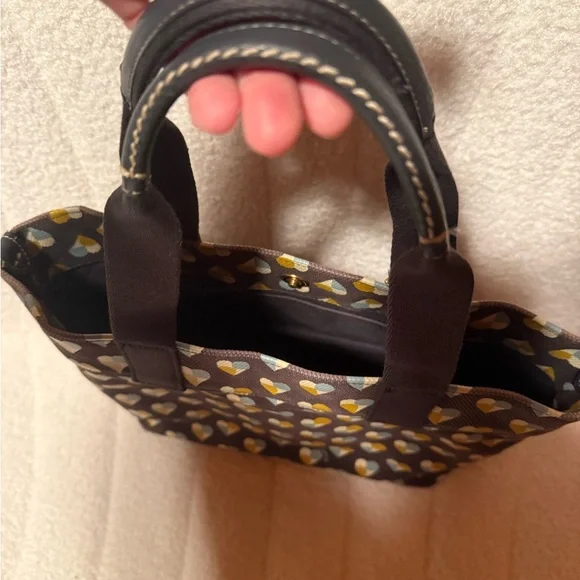 Coach Heart Pattern Tote - Black, Yellow, and Light Blue - Picture 5 of 8